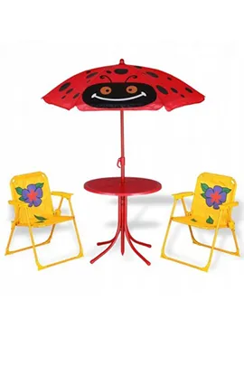 fajne-zabawki-parasol-biedronka-krzesla-zolte